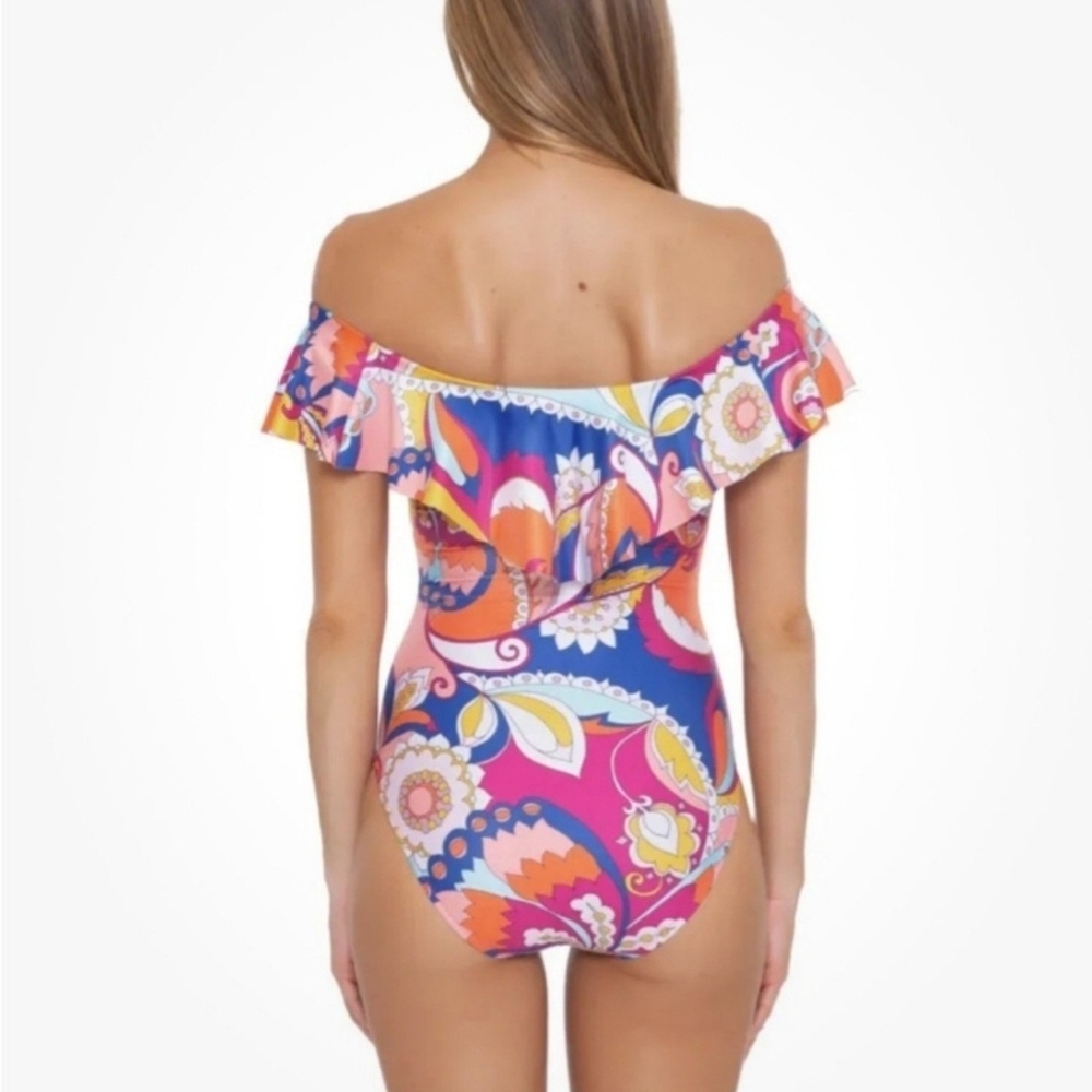 Trina Turk Sevilla One Piece Off Shoulder Ruffle - Picture 15 of 16